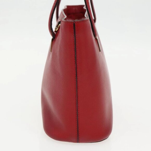 CELINE Hand Bag Leather 2way Red Gold - Picture 4 of 16